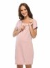 MijaCulture - labour maternity breastfeeding nightdress 4123 M80 Light pink / hearts
